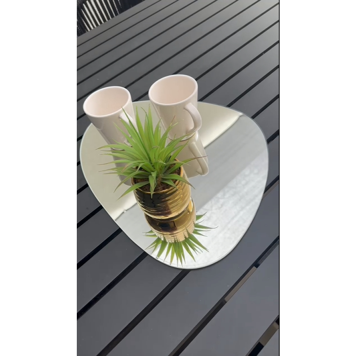 Bandeja Decorativa Espelhada Orgânica Luxo Multiuso Maquiagem Banheiro Perfumes Decoração Sala Cozinha