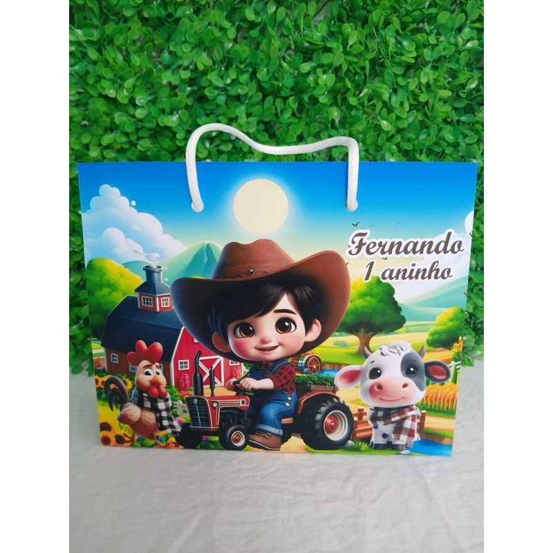 Sacolinhas fazendinha ( PEGUE E MONTE )16*20 caixinhas fazendinha /decoração fazendinha