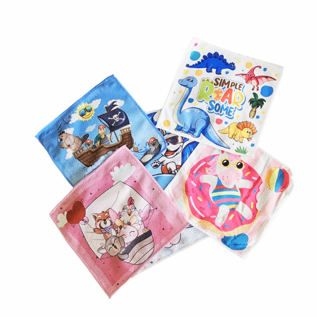 Kit 5 Toalhinhas Toalha Lancheira Mão Boca Escola Infantil em Oferta na Shopee