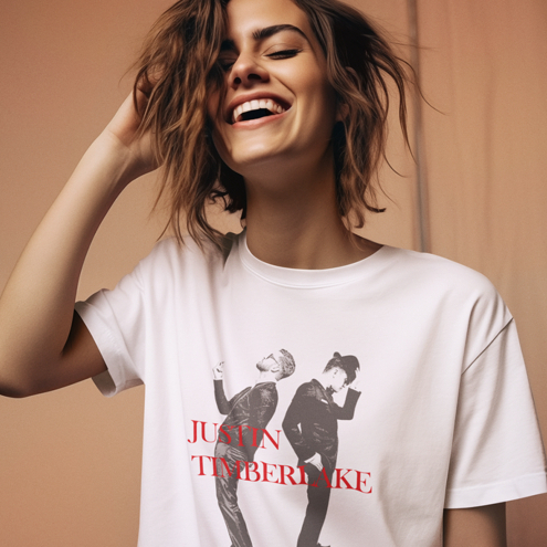 Camiseta Feminina LOLLAPALOOZA T-shirt Estampa Festival Justin Alanis Jão Cor Estampa Surpresa