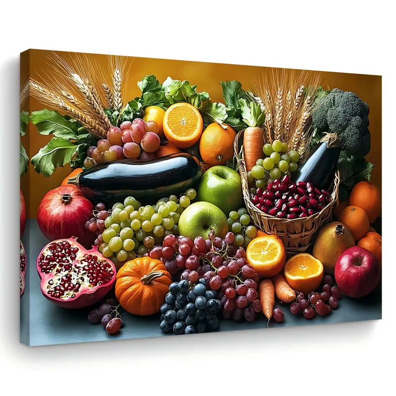 Quadro Decorativo Frutas e Legumes de Colheita Decoração de Parede, Decoração de Casa e Cozinha em Oferta na Shopee