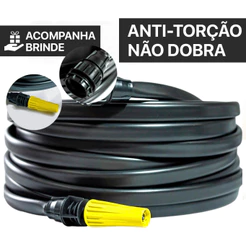 Mangueira Antitorção Resistente e Reforçada Preta para Jardim