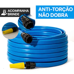 Mangueira Antitorção Resistente e Reforçada Azul para Jardim