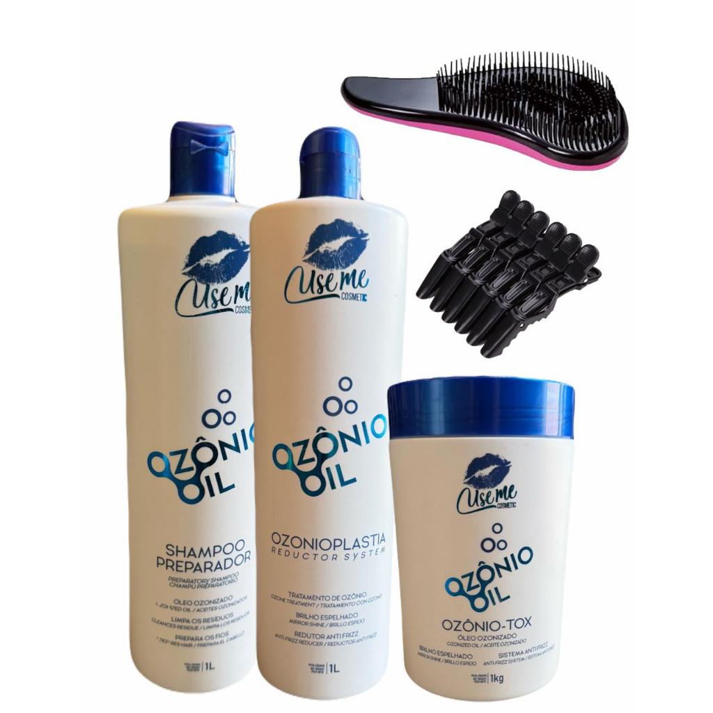 ESCOVA PROGRESSIVA OZONIO OIL 2X1L + BTOX OZONIO-TOX 1KG (escolha a sua) use me