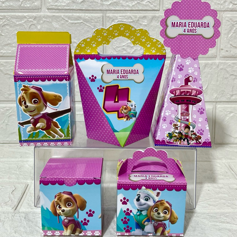 Patrulha canina menina - Personalizados - kit festa - lembrancinha - aniversario - caixinhas personalizadas - festa