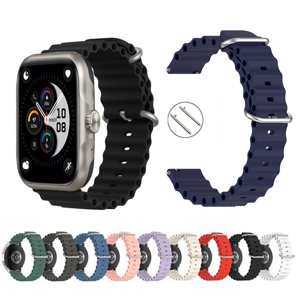 Pulseira 22mm Silicone Oceano para Pulseira Smartwatch Wearzone Action de Engate Rapido