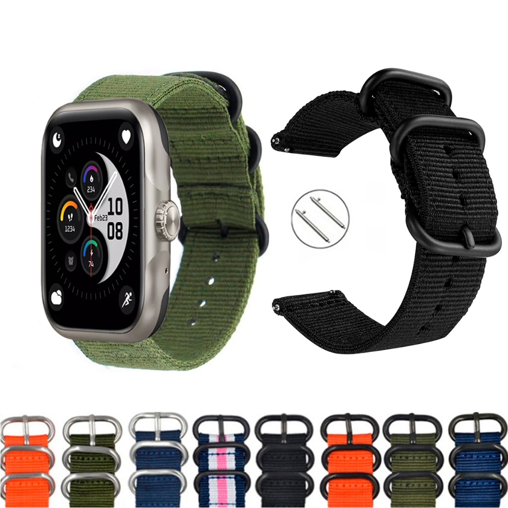 Pulseira 22mm Nylon Nato para Smartwatch Wearzone Action de Engate Rapido