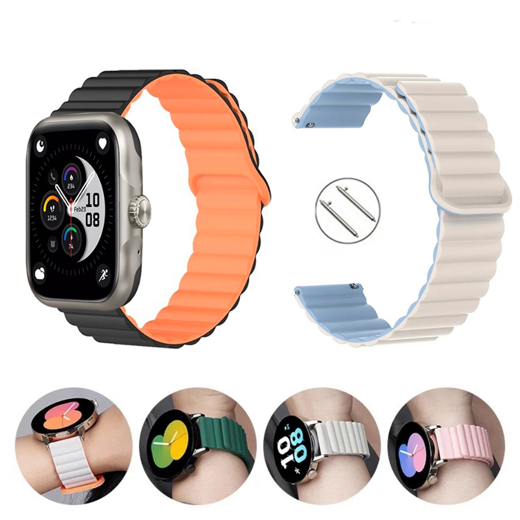 Pulseira 22mm de Silicone loop Magnética para Smartwatch Wearzone Action