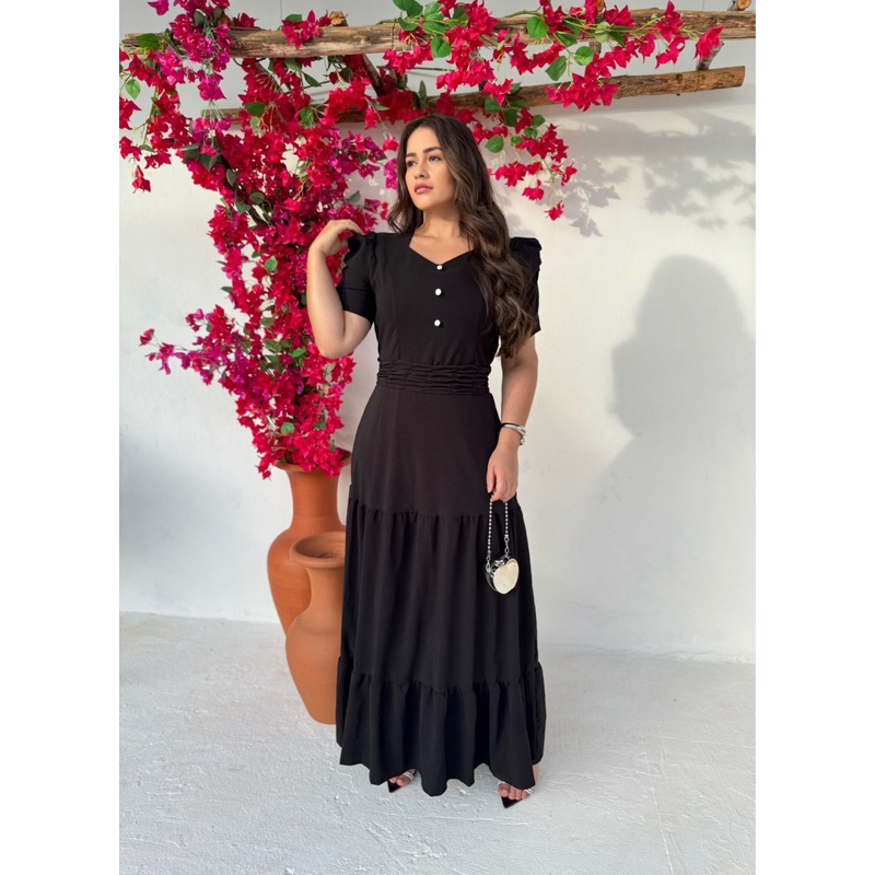 Vestido Longo moda Evangélica para culto e eventos casuais elegantes e confortáveis em Oferta na Shopee