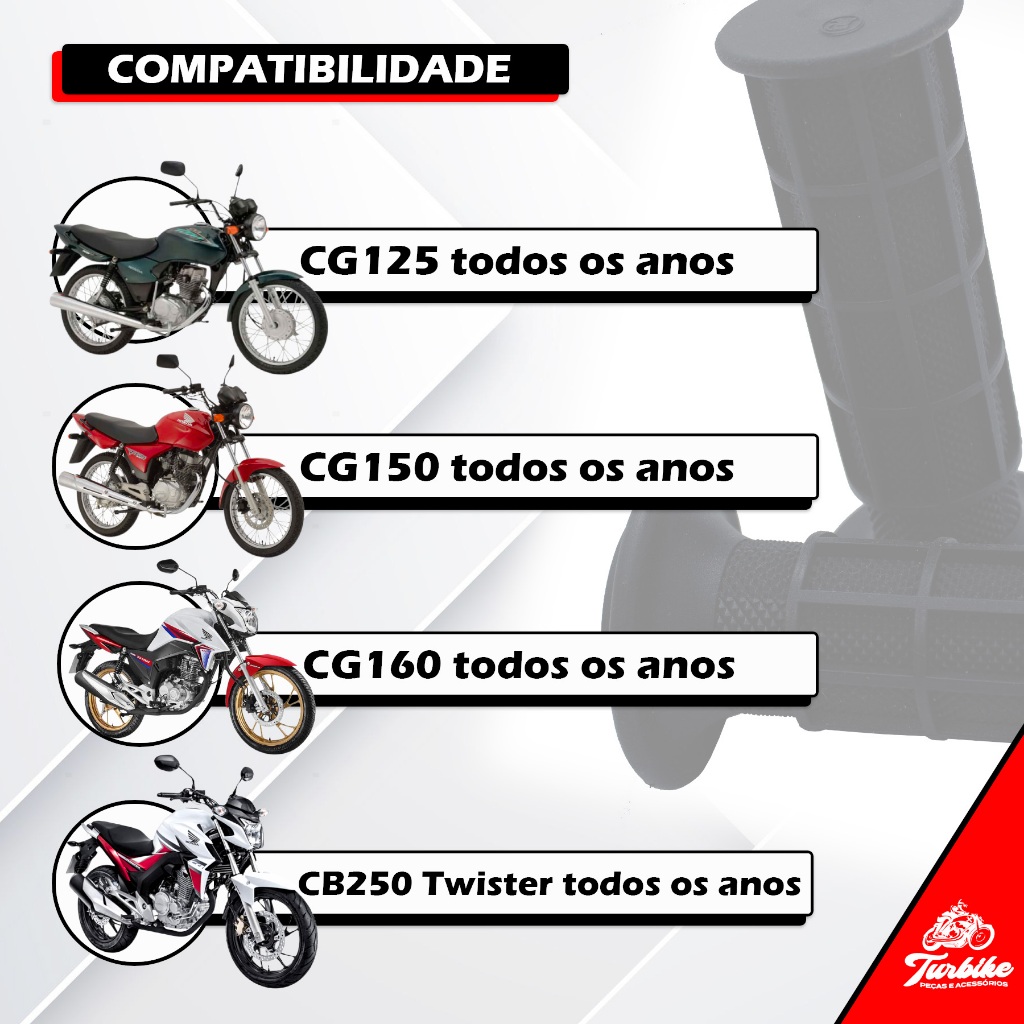 Par De Manopla Para CG Titan 150 ES KS 1999 2000 FAN 125 Todas GVS Manoplas — imagem 2 de 2