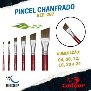 Pincel Artístico Chanfrado REF. 287 Condor Artesanato Pincel para Pintura em Oferta na Shopee