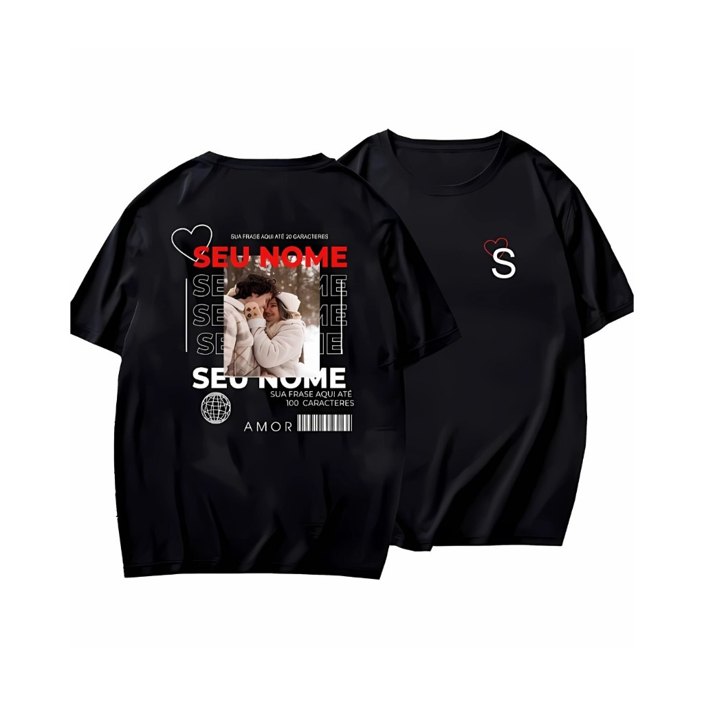 Camisa Personalizada Viral TikTok | Arte com Nome, Foto e Código Spotify | P ao GG