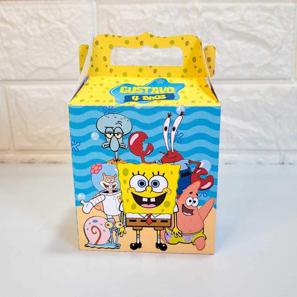 CAIXA MALETA PERSONALIZADA BOB ESPONJA LEMBRANCINHA/ANIVERSÁRIO/FESTA/DECORAÇÃO