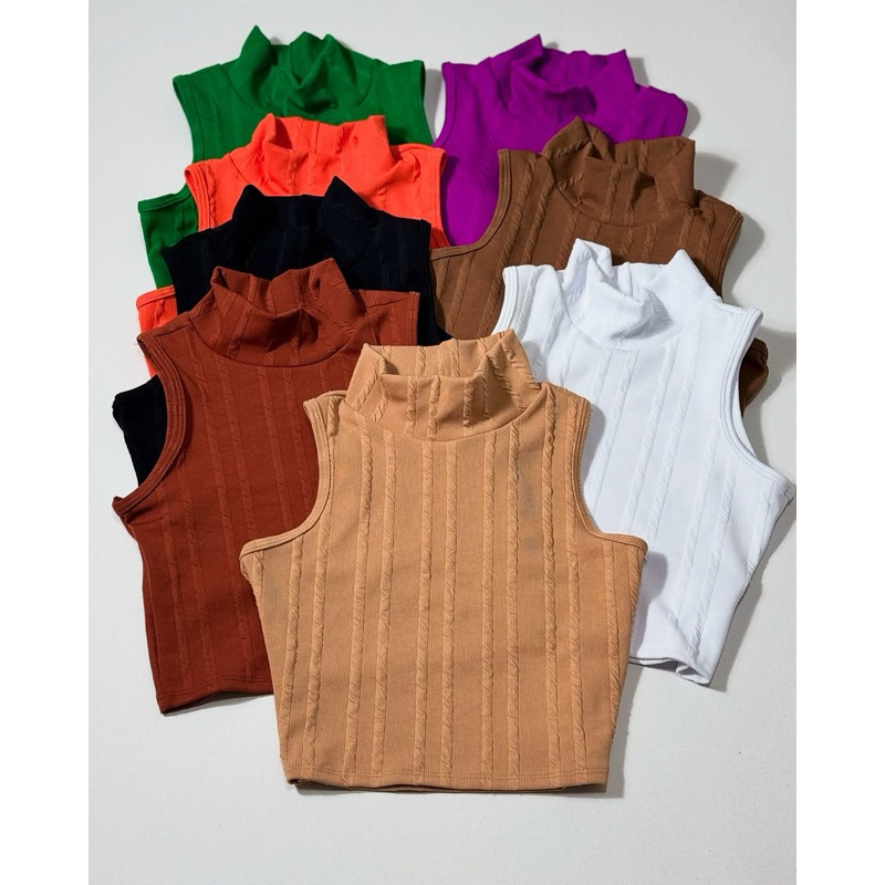 Cropped Gola Alta Ribana Premium Moda Feminino top casual várias combinações moda verão