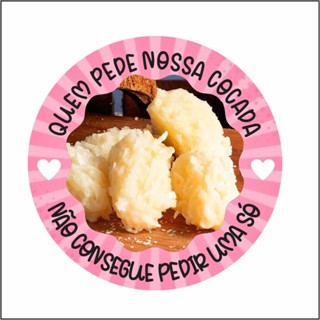 100 Adesivos Glossy - 4x4cm - Cocada - Adesivo Resistente a Água