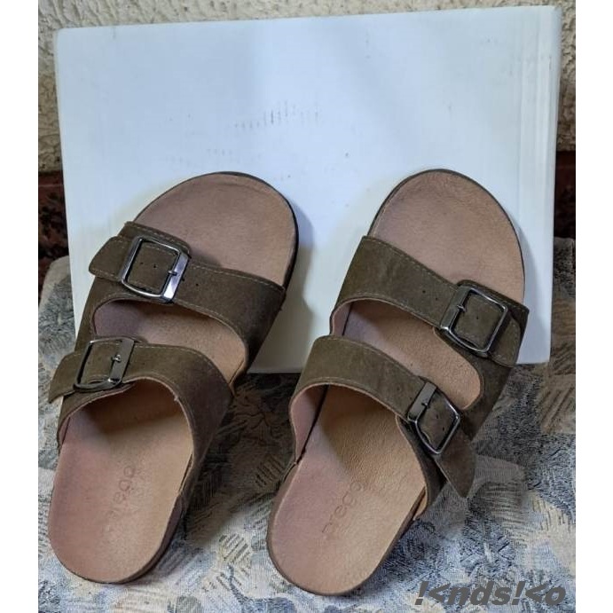 Sandalia Papete Birken 36 Prego Verde Camurça Unica Dona Pouco Uso Na Caixa