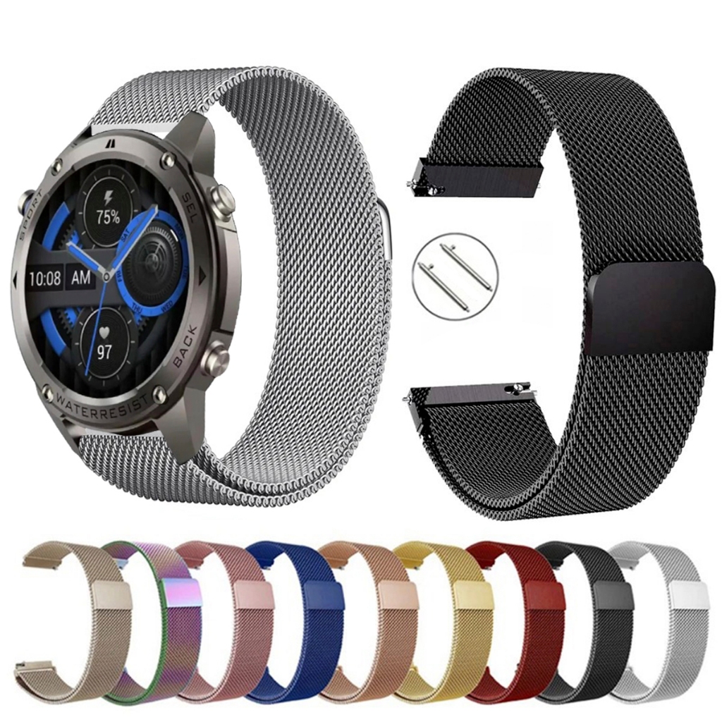 Pulseira de 22mm milanesa aço inox para Smartwatch Wearzone Brave de Engate Rapido  Pronta entrega no Brasil