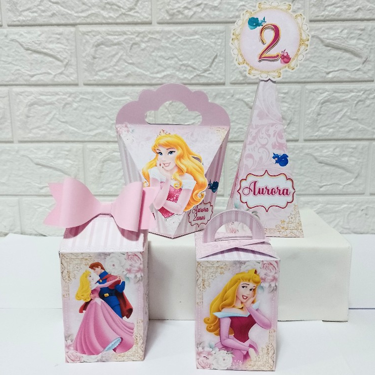 KIT PERSONALIZADOS PRINCESA BELA ADORMECIDA/LEMBRANCINHAS PARA FESTA/ CAIXAS PERSONALIZADAS PARA FESTA.