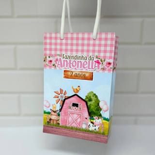 Sacolinha personalizada Fazendinha Rosa PEGUE E MONTE | Personalizados lembrancinhas mimos em Oferta na Shopee