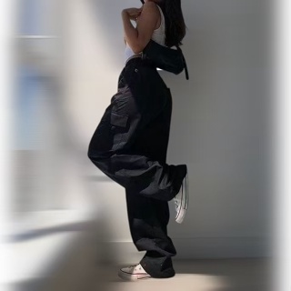 Calça cargo feminina Preta bege caqui Larga com 5 bolsos P AO GG em Oferta na Shopee