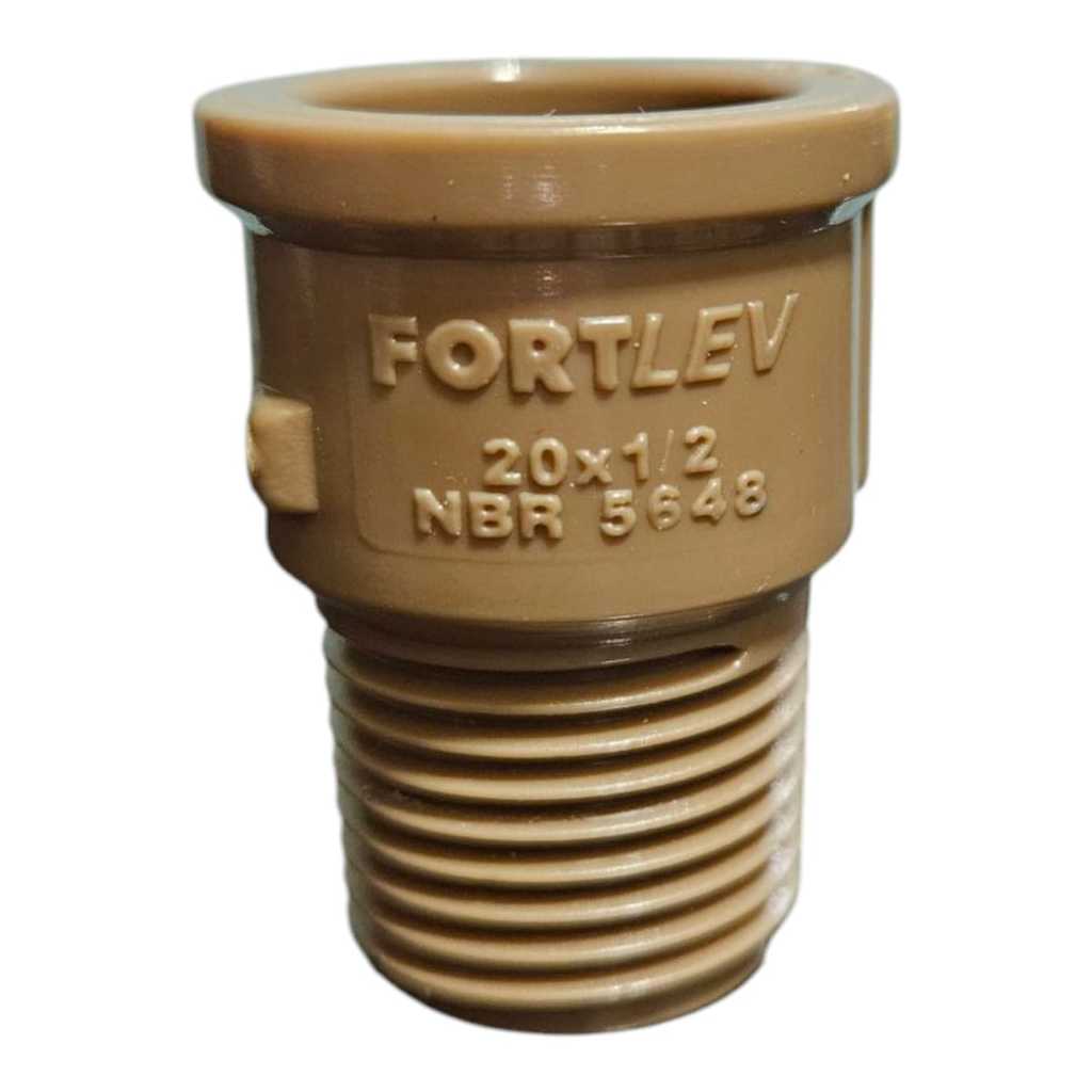Adaptador PVC  Soldavel Curto Marrom 20mmx1/2 - FORTLEV