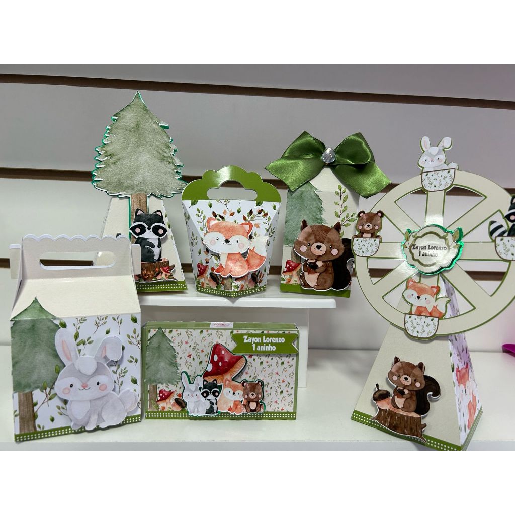 Kit Festa Bosque encantado / Lembrancinhas personalizadas Bosque menino / Mimos Aniversário Bosque