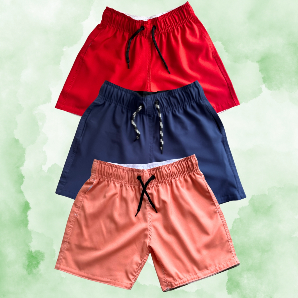 Kit 3 Bermuda Infantil Praia Verão Tactel Elastano