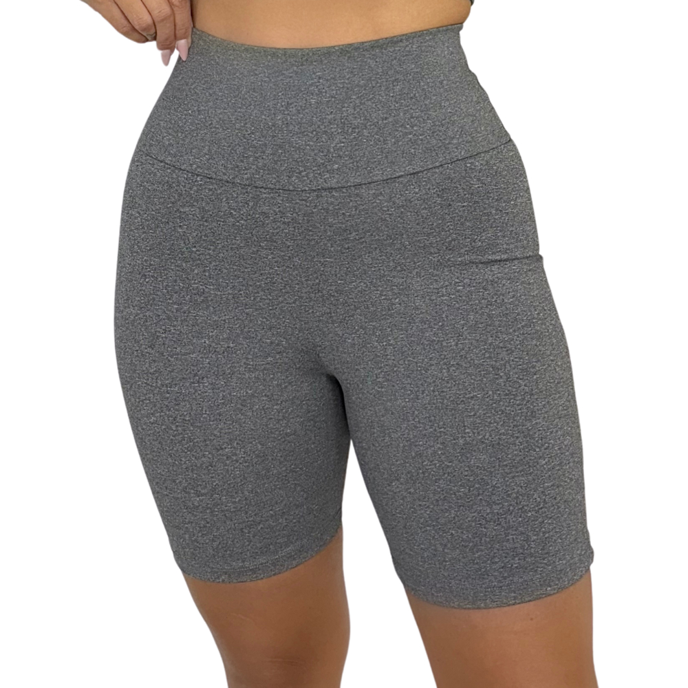Bermuda Fitness Feminina Academia Legging Suplex Ciclista Lisa Cintura Alta