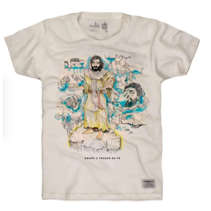 CAMISETA MASCULINA TECIDO PREMIUM ESTAMPADA JESUS SALVA 100% ALGODÃO