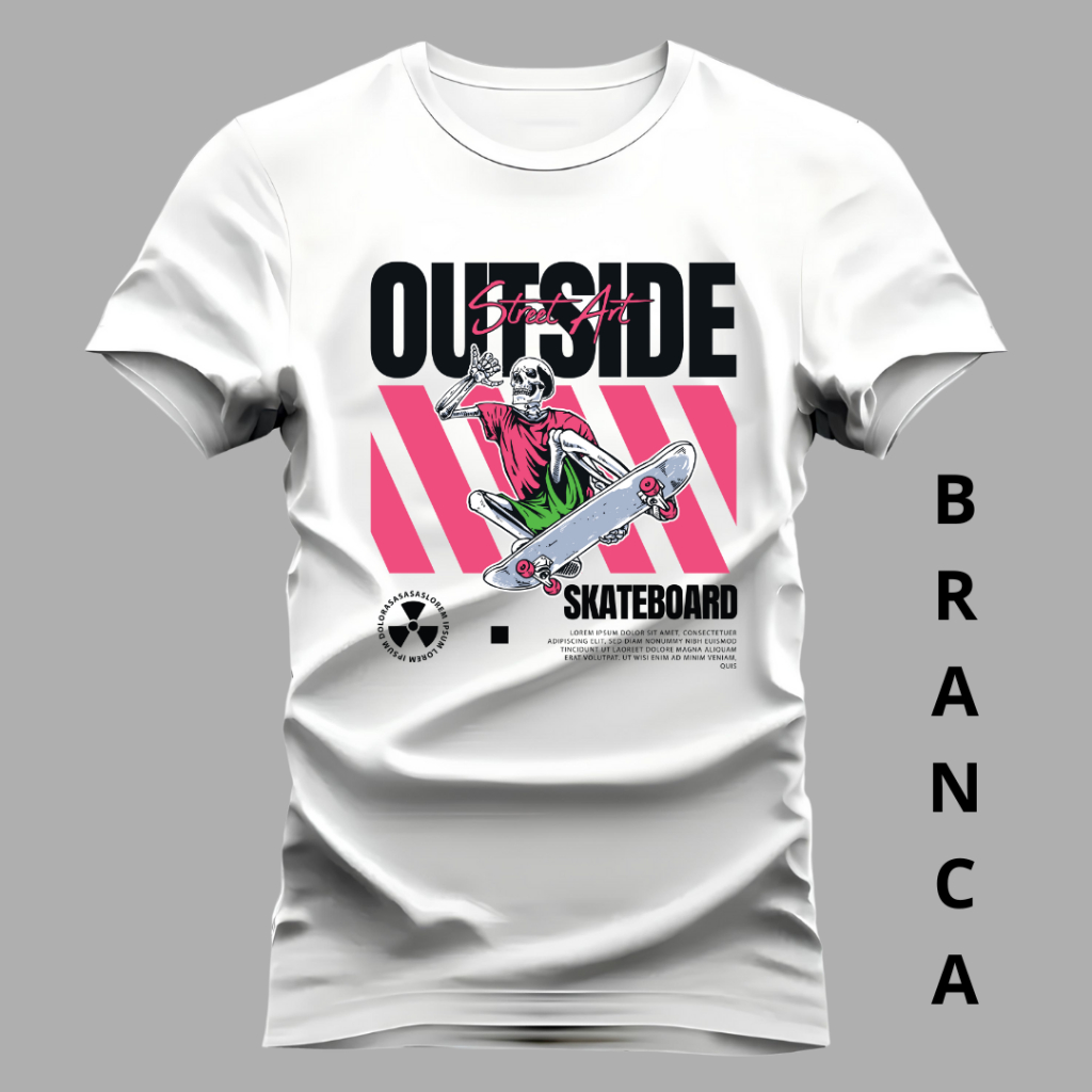 Camiseta Caveira De Skate Skt Unissex 100% Algodao Penteado Camisa Streetwear Conforto Qualidade Top