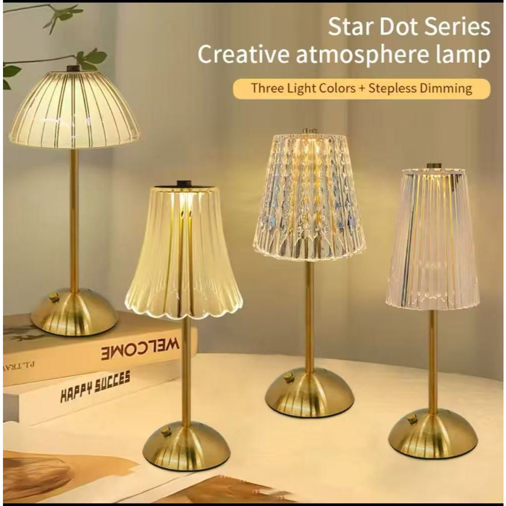 Luminária Abajur de mesa Com 3 cores LED Regulável Recarregável LUATEK em Oferta na Shopee