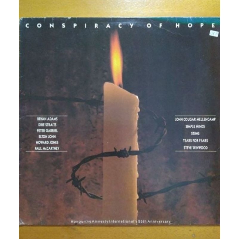 LP vinil coletânea Conspiracy Of Hope, com Dire Straits, Elton John, Paul McCartney, Sting, raridade original de 1985