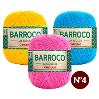 Barbante Linha Barroco Maxcolor FIO 4 Circulo - 338m/200g para Croche em Oferta na Shopee