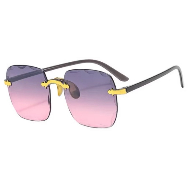 Estilo Europeu Americano Moda Única Moda feminina Square Óculos de sol sem moldura Moda
