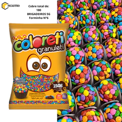 Granulado Colorido Granuleti 250g Jazam - Próprio Pra Enrolar Brigadeiros