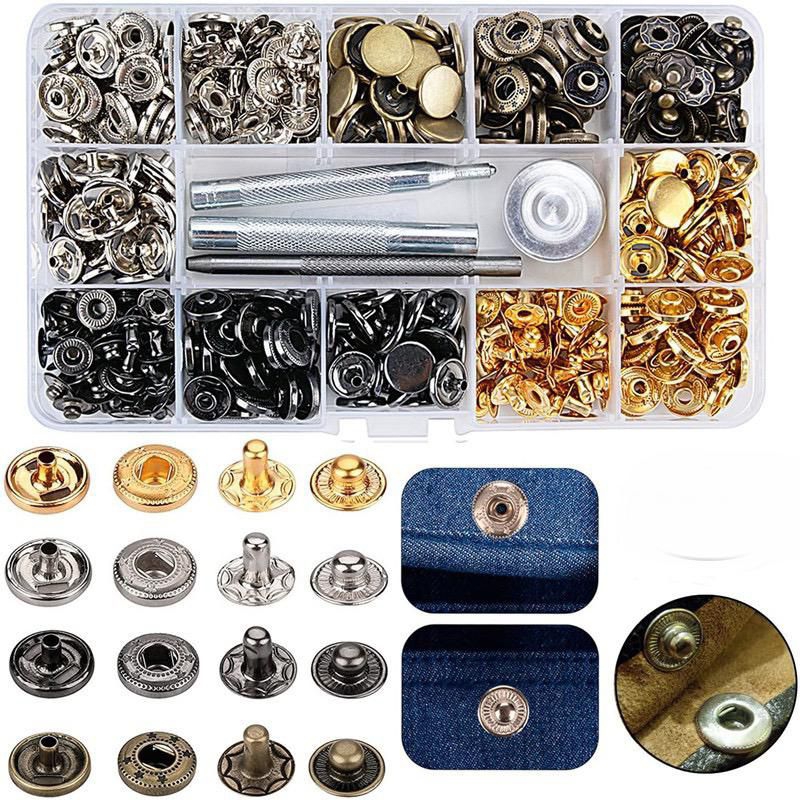 Aplicador de Botões de Pressão em Metal + Kit Ferramentas – Uso em Jeans e Couro em Oferta na Shopee