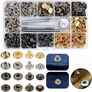 Aplicador de Botões de Pressão em Metal + Kit Ferramentas – Uso em Jeans e Couro em Oferta na Shopee