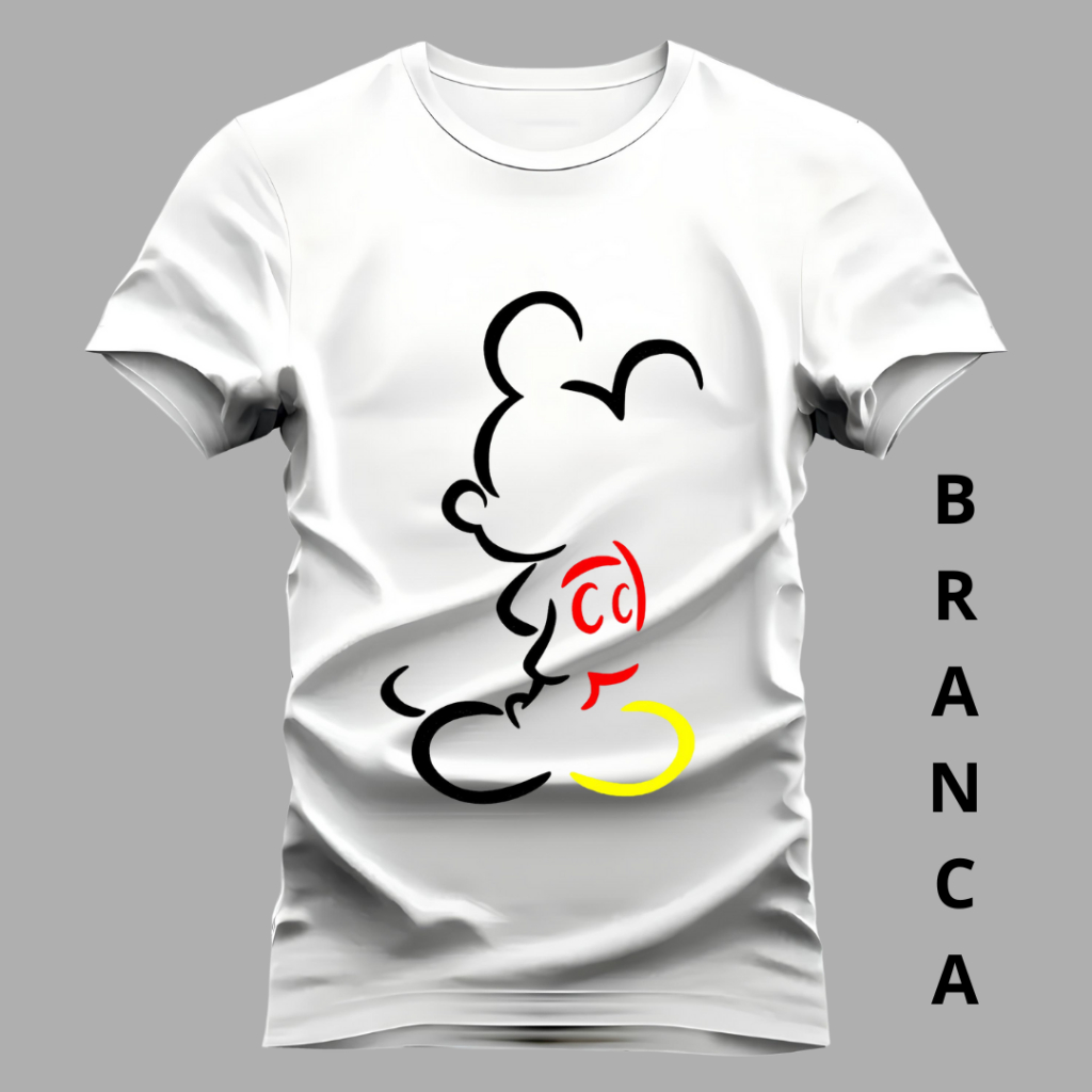 Camiseta Desenho Mickey Blusa 100% Algodão Camisa Envio Imediato