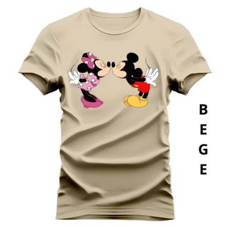 Camiseta Mickey Minnie Mouse Amor Blusa 100% Algodão Camisa Envio Imediato em Oferta na Shopee