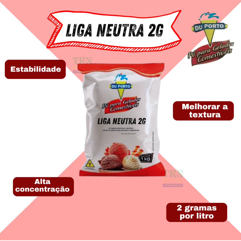 Liga Neutra G2 Du Porto 1kg Para Gelados Comestíveis Sorvete Geladinho