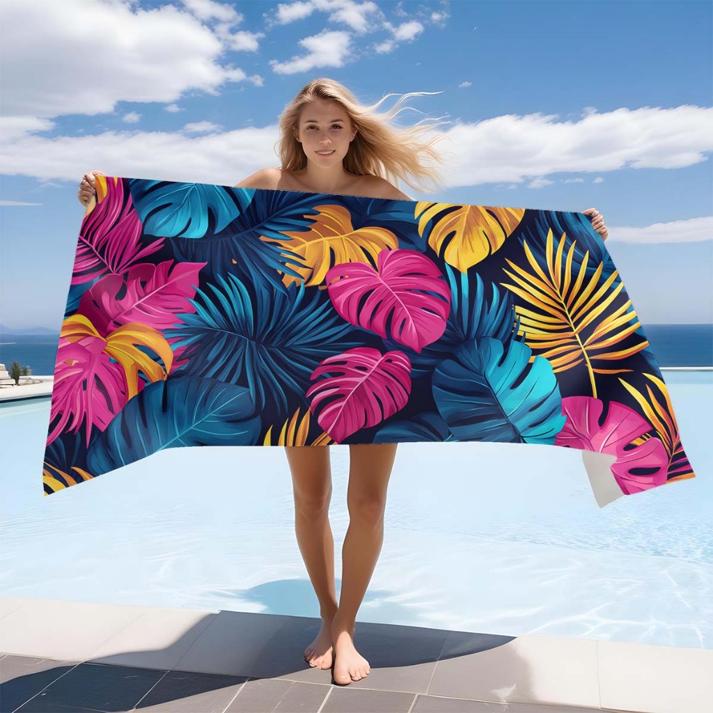 Canga Piscina Praia Viagem Verão Estampada Secagem Rápida 140x90 Florida Flores Floral