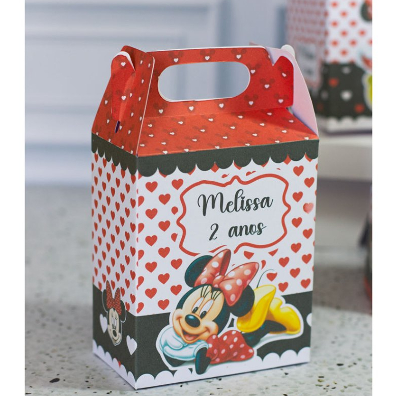 Caixa maleta lembrancinha Minnie Vermelha - personalizado festa infantil