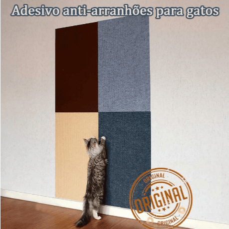 Arranhador Adesivo Protetor para Sofá Parede e Cama Box Carpete Premium Texturizado Ginkgo