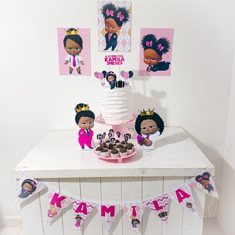 Kit Festa A Poderosa Chefinha Negra Personalizado Só Um Bolinho Festa em Casa Aniversário Infantil adulto Mesversário