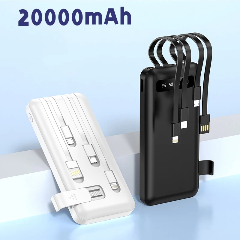 Banco de potência de carregamento rápido bidirecional carregador externo display digital LED 20000mAh