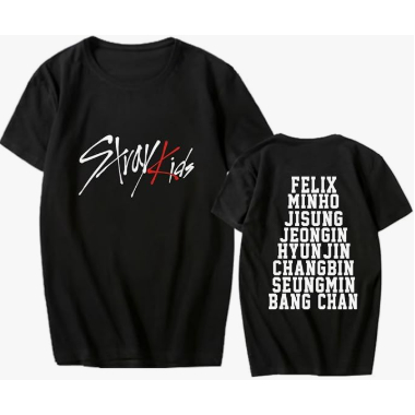 Camiseta  Stray Kids Membros Adulto/Infantil Lançamento Camiseta Em Algodao em Oferta na Shopee