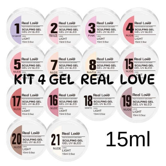 Kit Especial 4 Sculping Gel Real Love 15 ML Linha Light