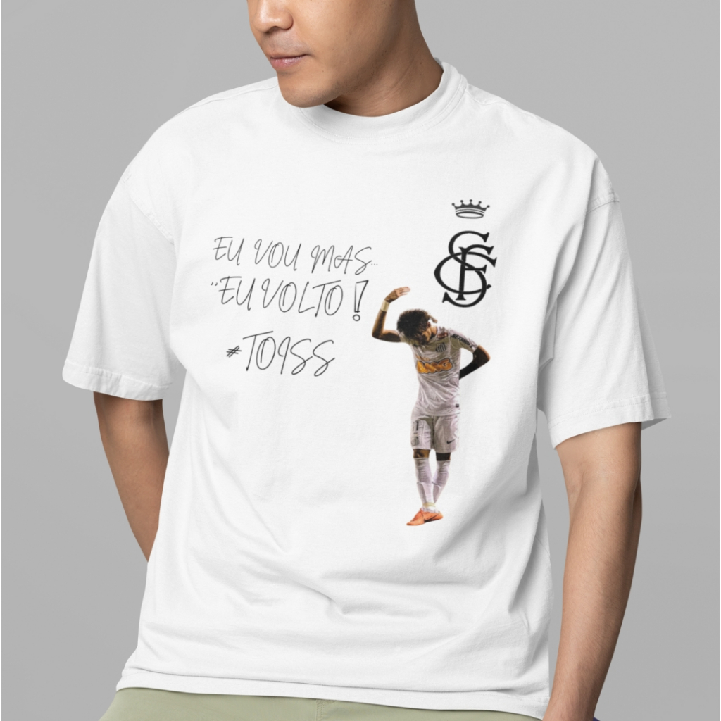 Camiseta Santos Neymar | Camiseta de Time | Blusa Neymar | Eu vou Mais eu Volto | Camiseta Santos em Oferta na Shopee