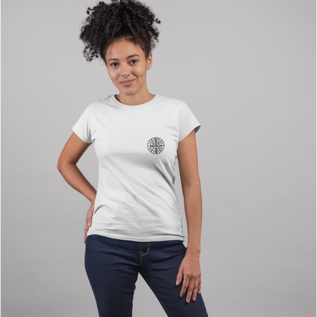 T-shirt Católica | Cruz Sagrada | Camiseta Feminina | Camiseta Católica