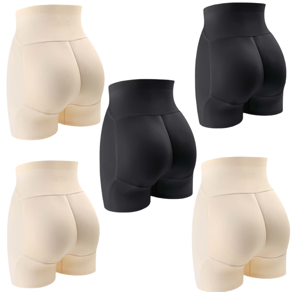 Z&D Lingerie Calcinha Short Com Enchimento no Bumbum Modeladora Aumenta e empina Bumbum Cintura Alta 2215
